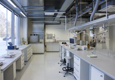 Chemistry laboratory at a university chemistry department .